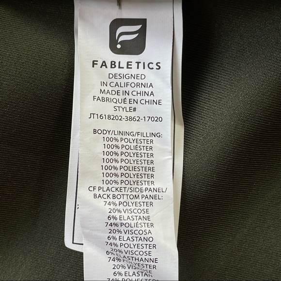 Fabletics Pisa Jacket Quilted Army Green XS - Picture 6 of 8